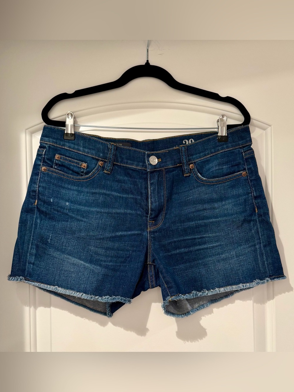 J CREW Indigo Denim Cutoff Shorts Great Condition SZ 29